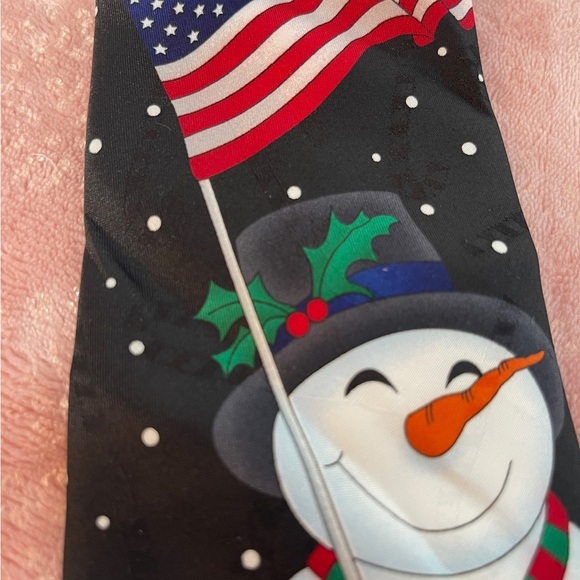 Patriotic Snowman Black Tie - Picture 3 of 9